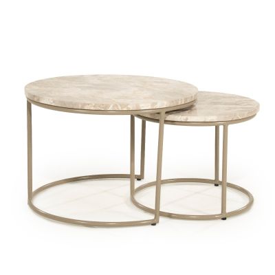 By-Boo Alvar bijzettafel set van 2 - beige