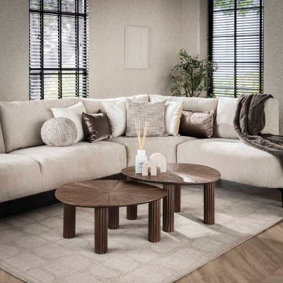 Fraaai Rebecca salontafel set van 2 vierhoekig teak - bruin