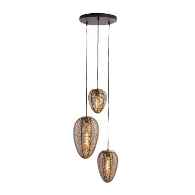 Light & Living Yaelle hanglamp 3L Ø36x97 cm - antiek brons/mat zwart - OUTLET B