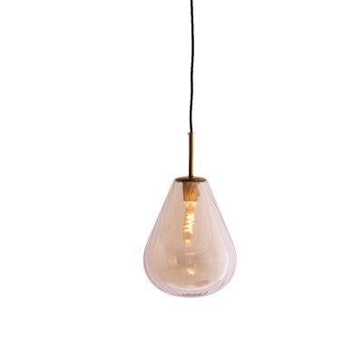 Light & Living Leona hanglamp Ø25x32 cm - antiek brons/glas amber