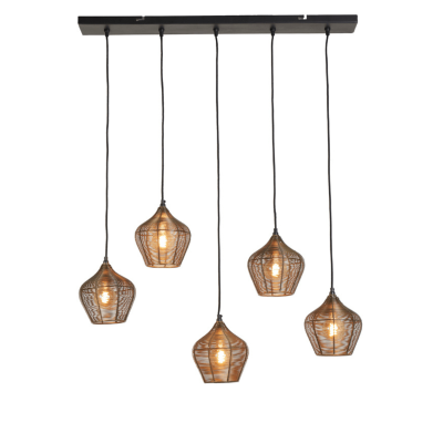 Alvaro hanglamp 5L antiek brons  van het woonmerk Light&Living