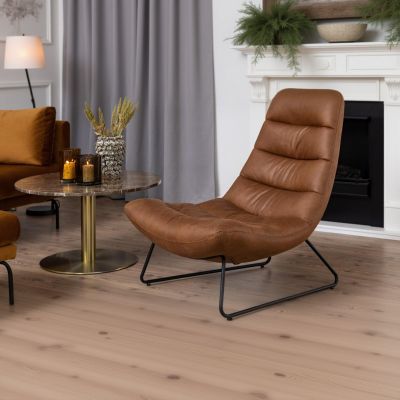 Nøra Berry fauteuil | zwart metaal onderstel | stof Kentucky - cognac