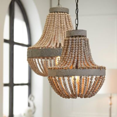 Light & Living Luna hanglamp kralen Ø51 cm - oud wit