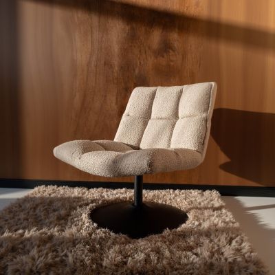 Dutchbone Bar loungestoel bouclé - beige