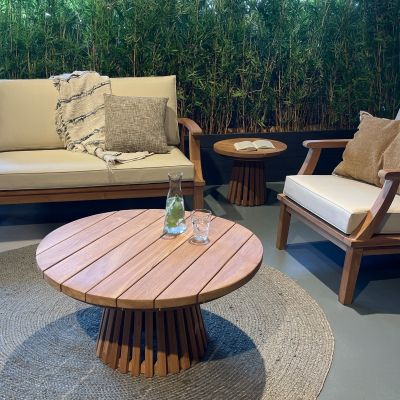 Livingfurn Cindo ronde tuin salontafel 80 cm - naturel