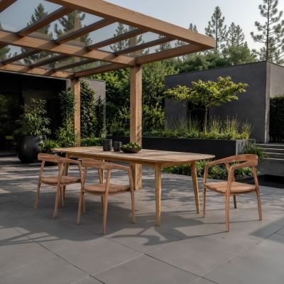 Livingfurn Lugano tuintafel 180 cm - naturel