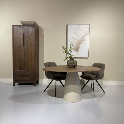 Livingfurn Marron eettafel rond 140cm - bruin