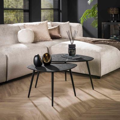 Fraaai Lazio salontafel driehoekig grijs | set van 2