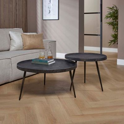 Roos salontafel - set van twee rond van het woonmerk Fraaai
