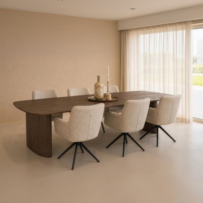 Livingfurn Tyler eettafel 300 cm - bruin