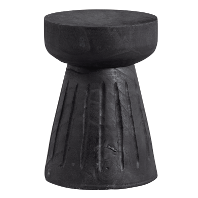 Borre kruk hout 40 x ø28 cm zwart van het woonmerk Woood