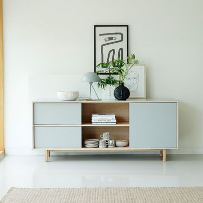 Nordic Home Jao tv-meubel - 180 cm - grijs/naturel