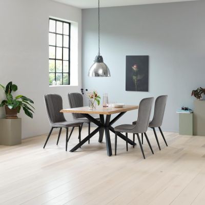 Nordic Home Isak eetkamerstoel - velvet - grijs