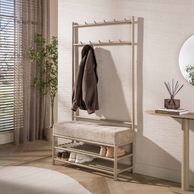 Fraaai Odell garderobe bank 6+5 haken