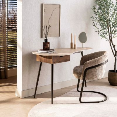 Fraaai Brady kaptafel 1 lade keramiek - beige/bruin