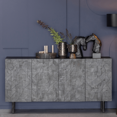 Dressoir Counter Hout Zwart