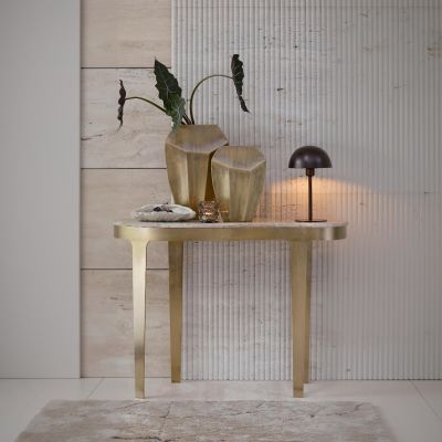 Light & Living Giulio bijzettafel 110x40x80 cm - marmer - taupe/antiek brons