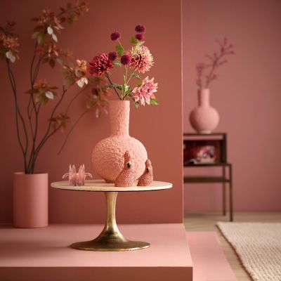 Light & Living Tomar bijzettafel Ø74x36 cm - zand-roze marmer/light goud