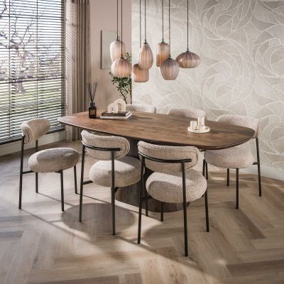 Fraaai Helena eettafel Deens ovaal 180 cm - massief acacia - bruin