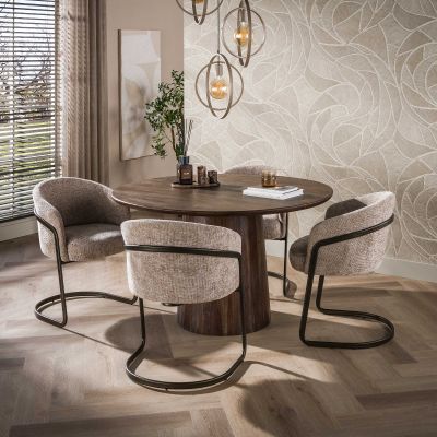 Fraaai Helena eettafel rond ø130 cm - massief acacia - bruin