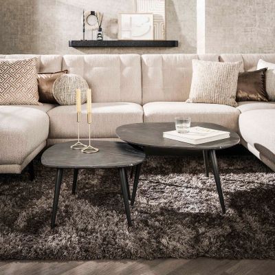 Fraaai Connie salontafel set van 2 organisch - zwart/bruin