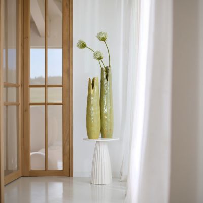 Light & Living Mesa vaas 19,5x19x92 cm keramiek - olijfgroen/bruin