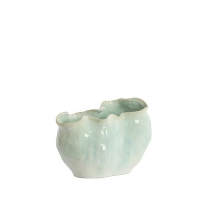Light & Living Telmo vaas 36x21,5x24,5 cm keramiek - lichtblauw/crème