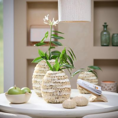 Light & Living Sarria vaas Ø20x21 cm bamboo - shell crème
