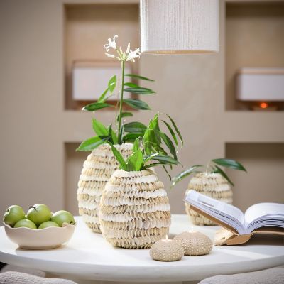 Light & Living Sarria vaas Ø26x27 cm bamboo - shell crème