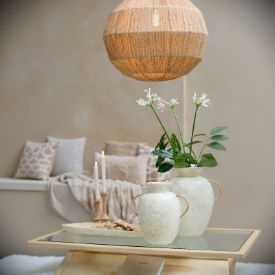 Light & Living Leri vaas Ø35x38 cm bamboo - crème