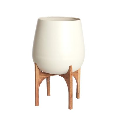 Light & Living Karuna decoratie pot Ø59x82 cm hout - mat crème