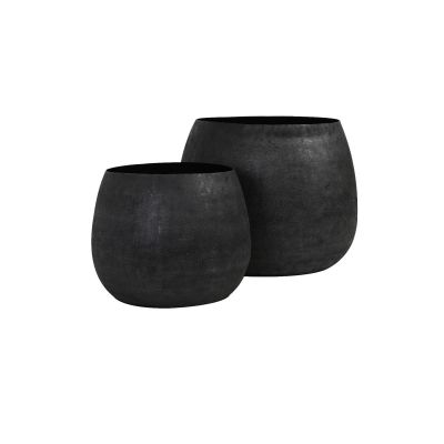 Light & Living Genolu decoratie pot set van 2 - mat zwart