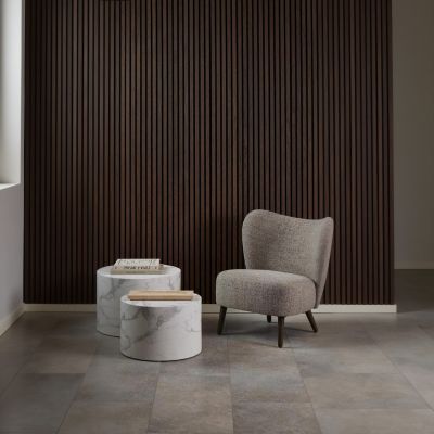 Nøra Cedric fauteuil | bruin hout onderstel | stof Java - mocca