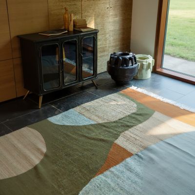 Dutchbone Pavilion vloerkleed 160x230 cm naturel - groen/bruin