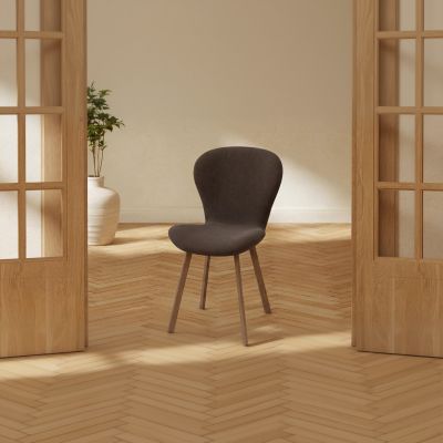 Svea Sherrie eetkamerstoelen linen - mocca/bruin