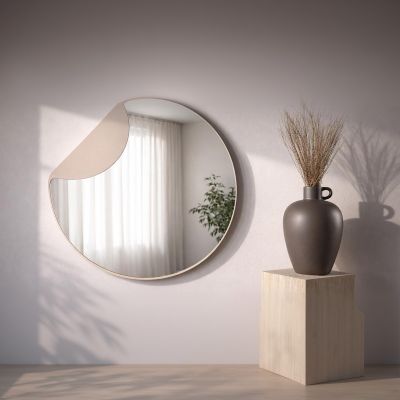 Svea Kelly spiegel - beige/helder glas