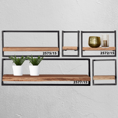 Fraaai Woody metaal wandplank - bundel set van vijf 135x65 cm
