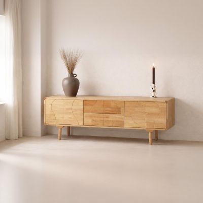 Svea Delmar tv-meubel 180x45x65 cm - naturel rubberwood