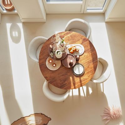 Light & Living Quenza ronde eettafel Ø140 cm acacia hout - donkerbruin