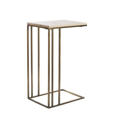 Light & Living Roshan bijzettafel 41x31x66 cm - travertine