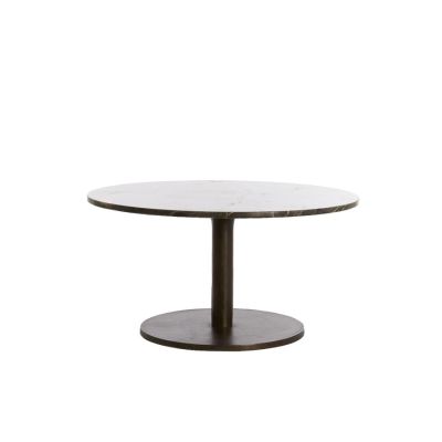 Light & Living Pazo ronde salontafel Ø76 cm - donkerbruin marmer/donkerbruin