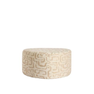 Light & Living Liberia poef 68x68x35 cm - beige/zand