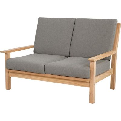 Teak loungebank teak 124cm + kussen