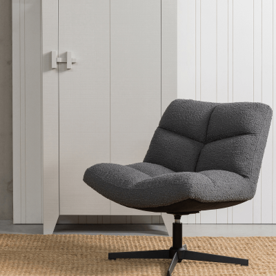 Woood Vinny draaifauteuil bouclé