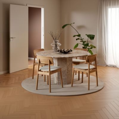 Nøra Maricela ronde eettafel Ø130x75 cm | gelakt marmer - bruin