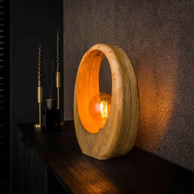 Fraaai Rosa tafellamp 1L groot - massief mango naturel