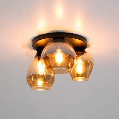 Fraaai Elouise plafondlamp 3-lichts - Amber glas