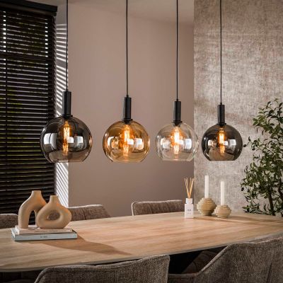 Fraaai Bruno hanglamp tricolore 4-lichts - artic zwart