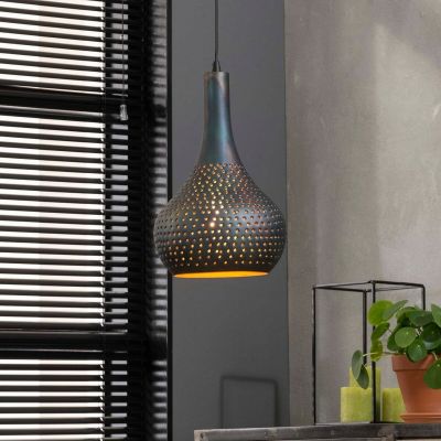 Fraaai Gear hanglamp zwart/bruin 25 cm