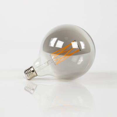 Fraaai LED lamp gloeidraad bol 12.5 cm E27 grijs